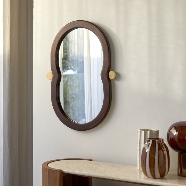 Agate - Mindi wood mirror 80x50 cm