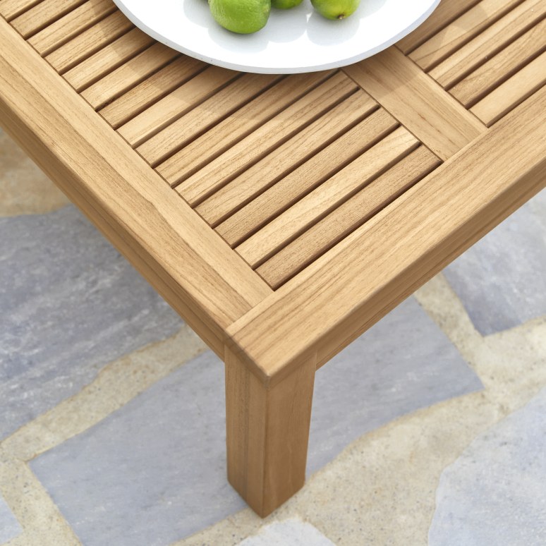 Teo - Garten-Couchtisch aus massivem Teakholz