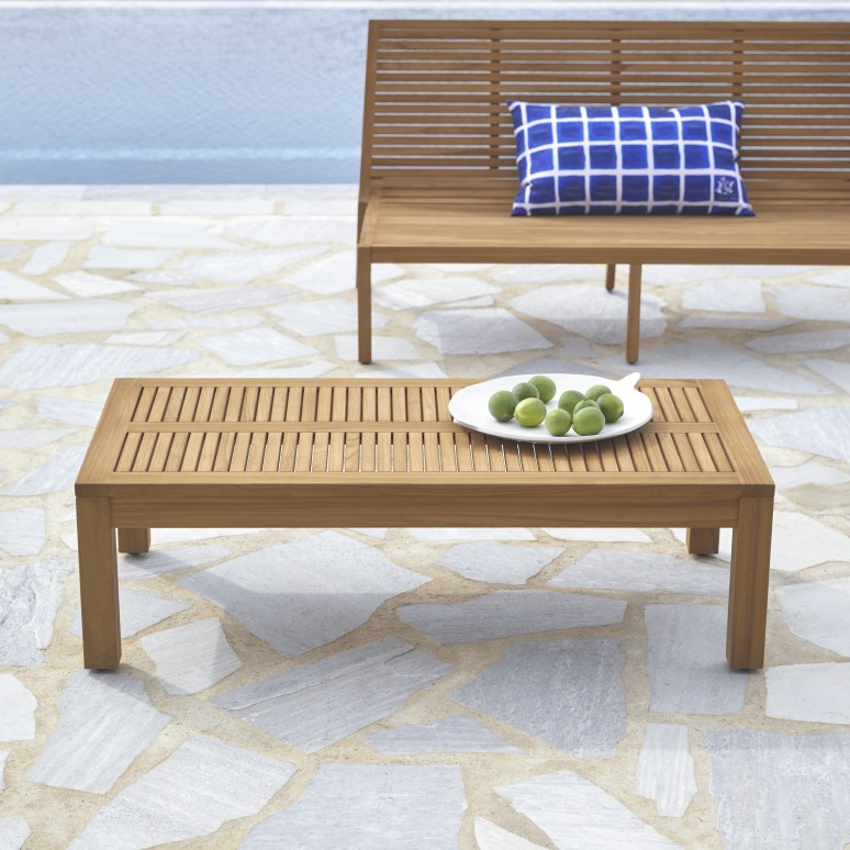 Teo - 3-seater solid teak garden lounge set