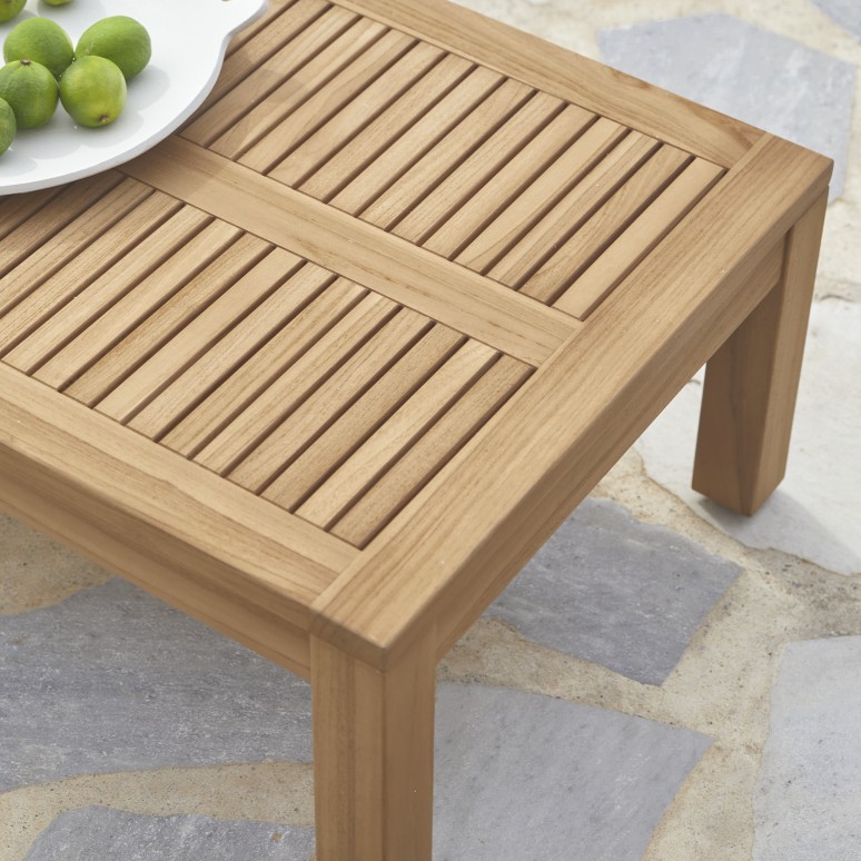 Teo - Mesa de centro de jardín de teca maciza