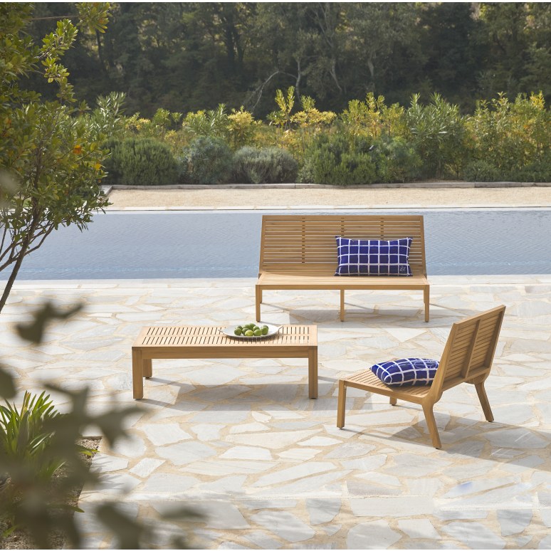 Teo - Salon de jardin en teck massif 3 places