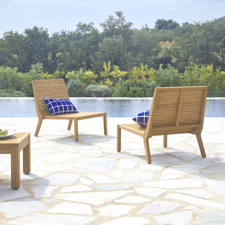 Teo - Set di mobili da giardino in teak massello 3 posti