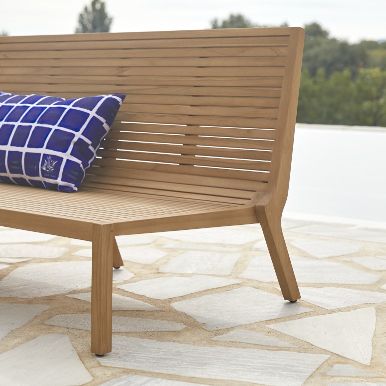 Teo - 3-seater solid teak garden lounge set