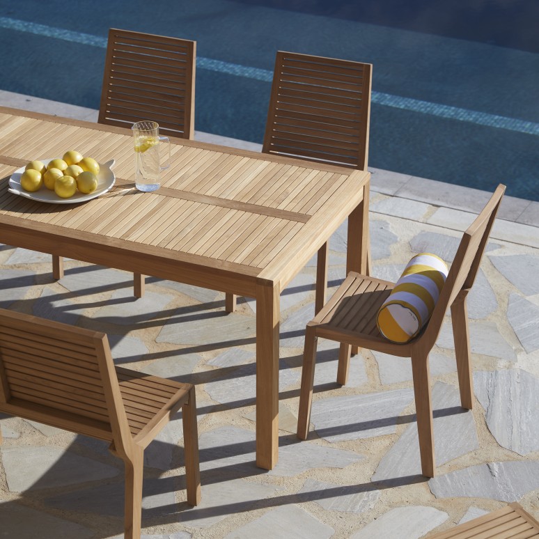 Teo - Set di mobili da giardino in teak massello 6 posti