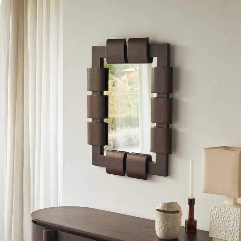 Isaac - Mindi wood mirror 85 x 67.5 cm