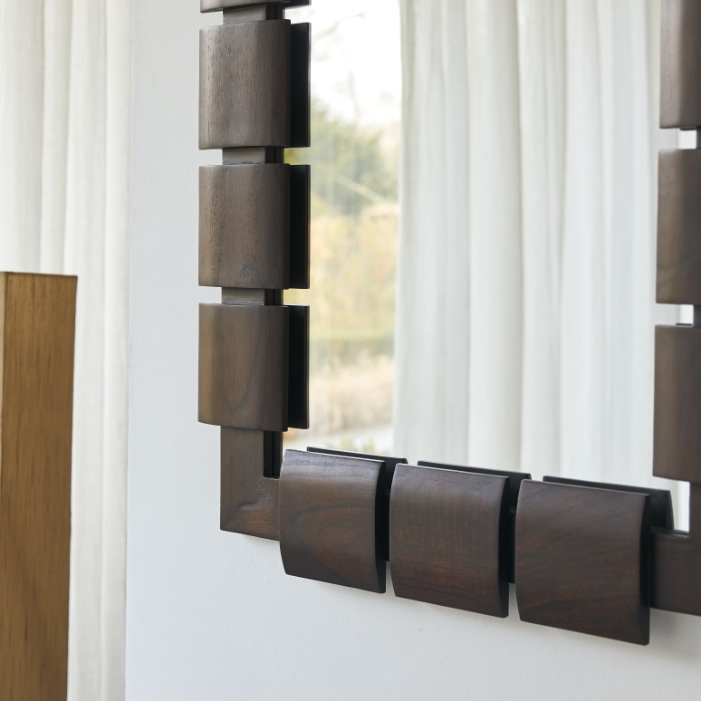 Isaac - Mindi wood mirror 100x80 cm