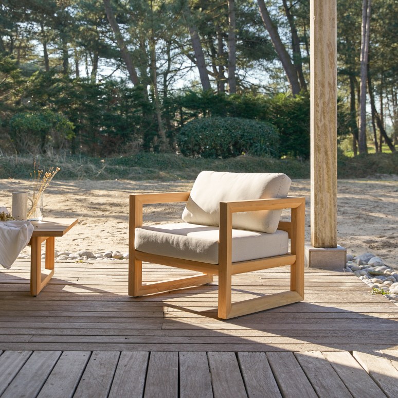 Noah - Fauteuil de jardin en teck massif