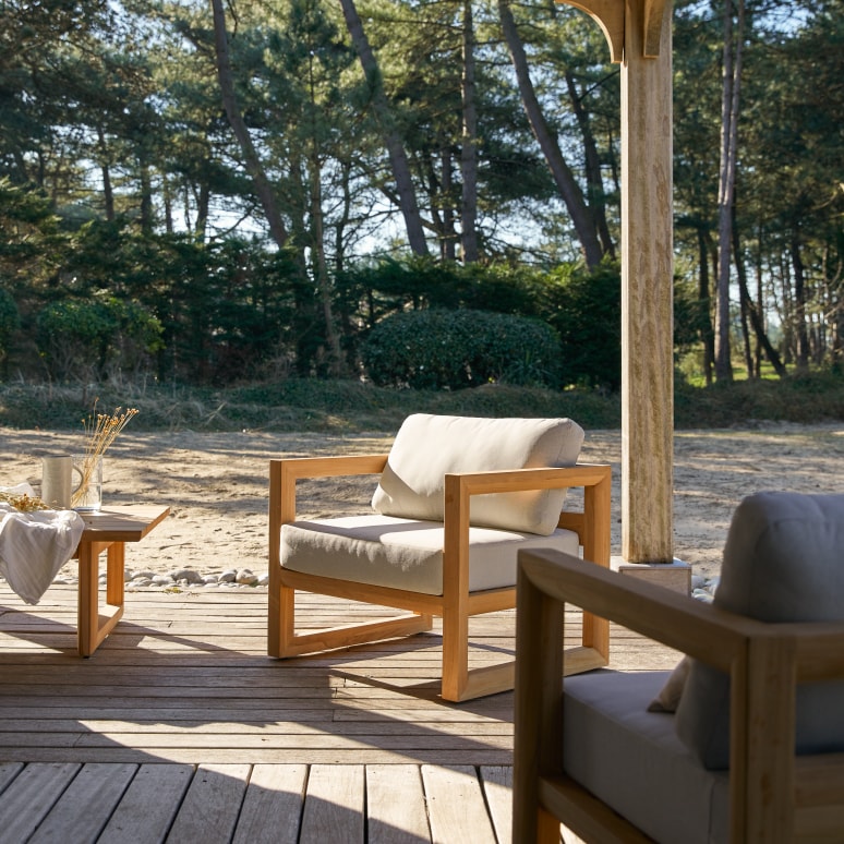 Noah - Fauteuil de jardin en teck massif