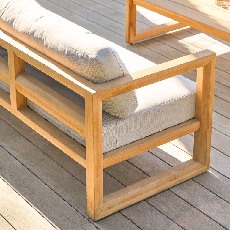 Noah - Banquette de jardin 3 places en teck massif