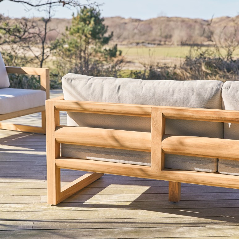 Noah - Banquette de jardin 3 places en teck massif