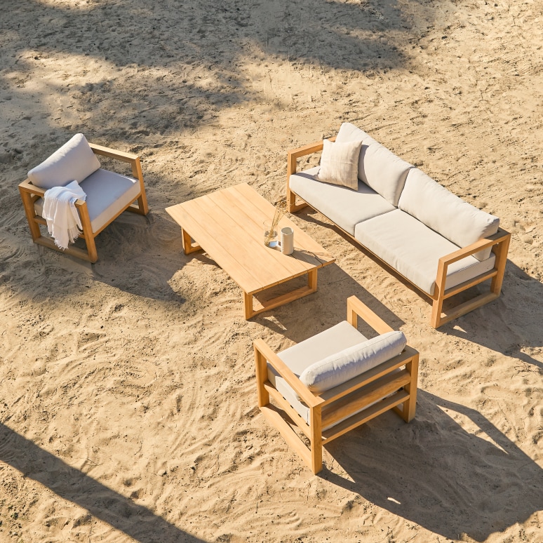 Noah - Table basse de jardin en teck massif