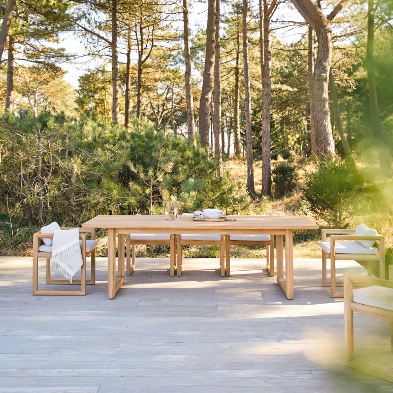 Noah - Table de jardin en teck massif 6-8 pers