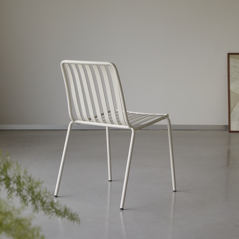 Gaby - Chaise en métal cream