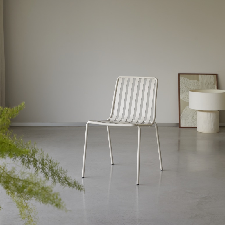Gaby - Silla de metal color crema