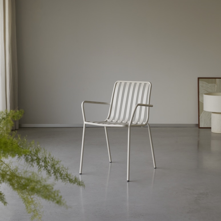 Gaby - Metal armchair, cream