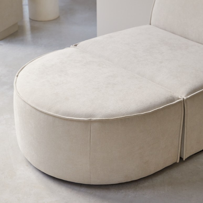 Dario - Voetenbank in beige stof