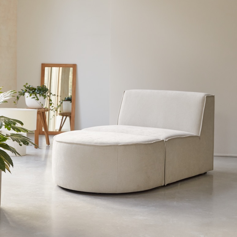 Dario - Sillón lounge modulable de tela beis