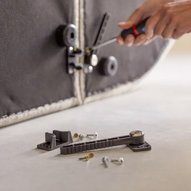 Dario - Canapé droit modulable en tissu beige, 2 places