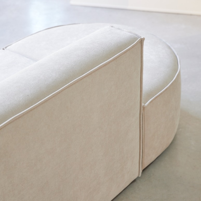 Dario - Modular 2-seater bench in beige fabric