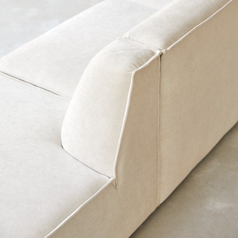 Dario - Modulsofa mit beigefarbenem Stoffbezug, 2/3-Sitzer