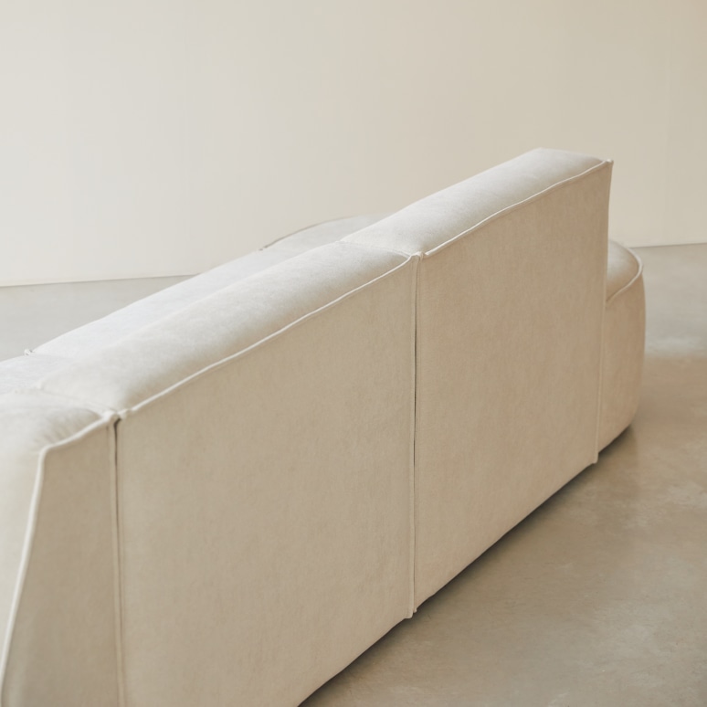 Dario - Canapé modulable en tissu beige, 2-3 places