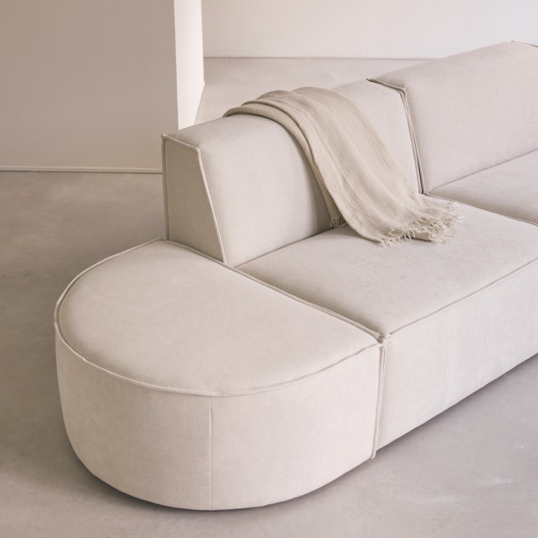 Dario - Modular 2-seater sofa in beige fabric