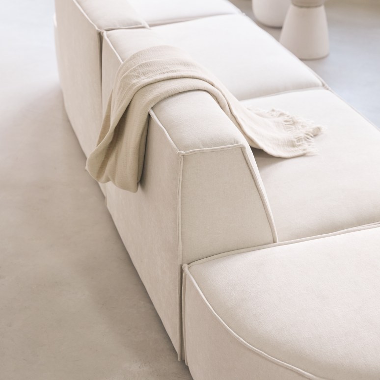 Dario - Canapé modulable en tissu beige, 2 places
