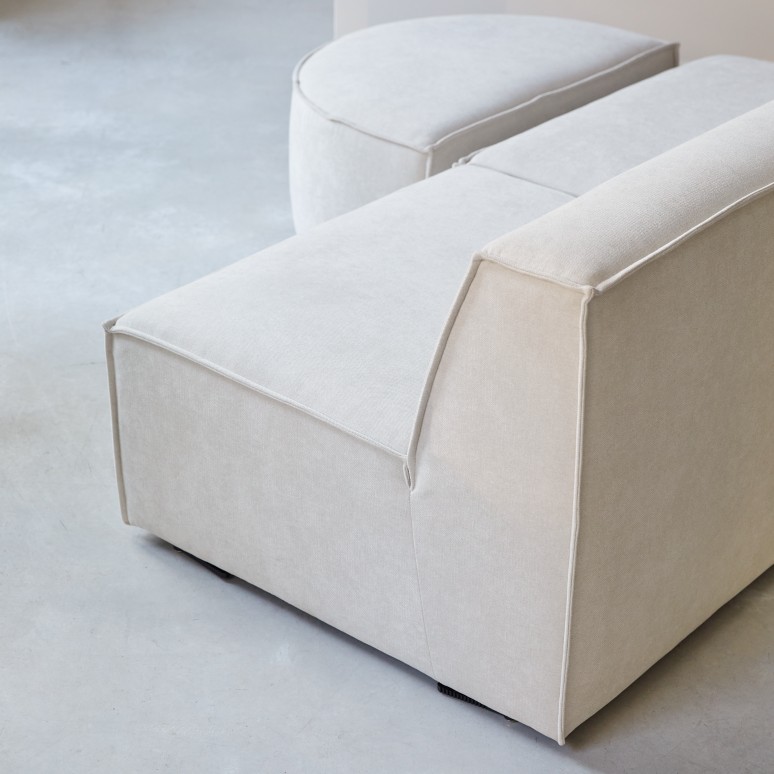Dario - Modular 2-seater bench in beige fabric