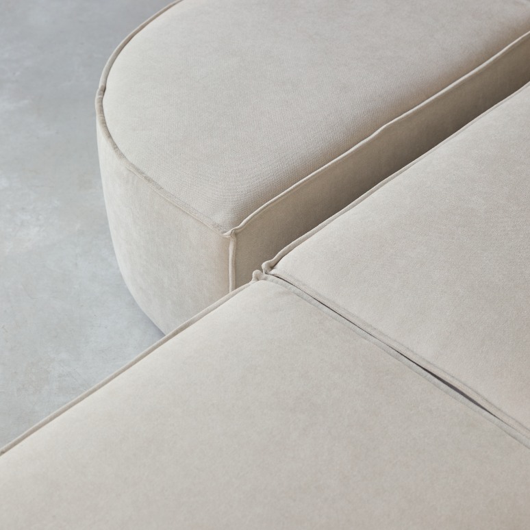Dario - Modular 2-seater bench in beige fabric