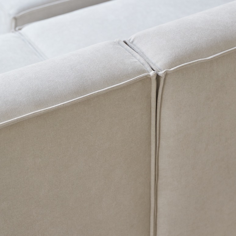 Dario - Banquette modulable en tissu beige, 2 places