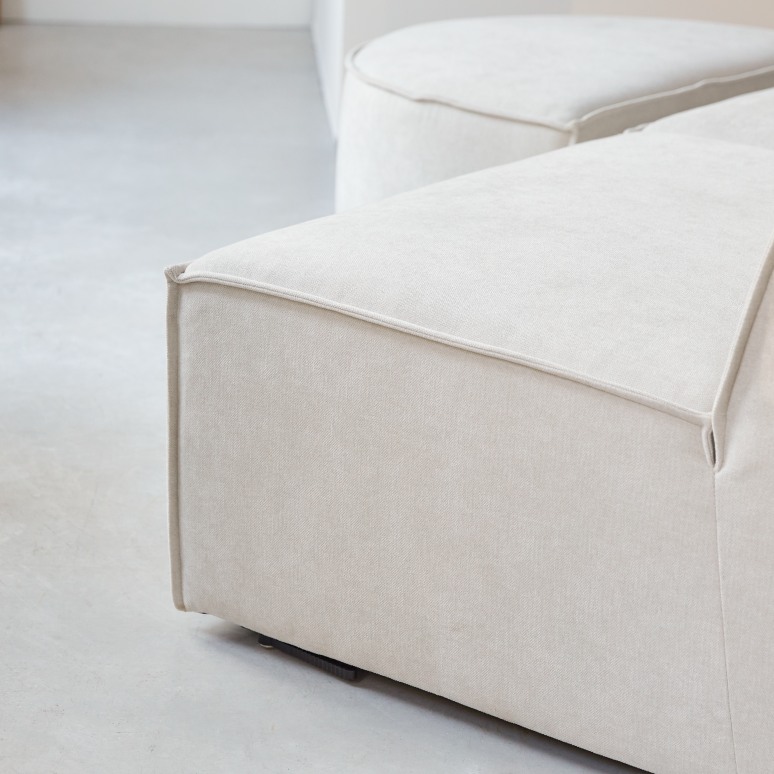 Dario - Modulaire 2-zitsbank in beige stof