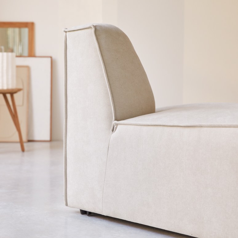 Dario - Modular 2-seater bench in beige fabric