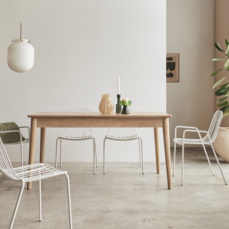 Cloé - Mesa extensible de mango macizo para 4-6 personas