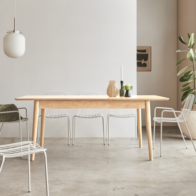 Cloé - Cloé - Solid Mango Wood Extendable Table for 4 to 6 people