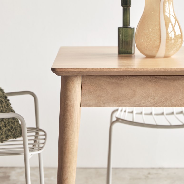 Cloé - Mesa extensible de mango macizo para 4-6 personas