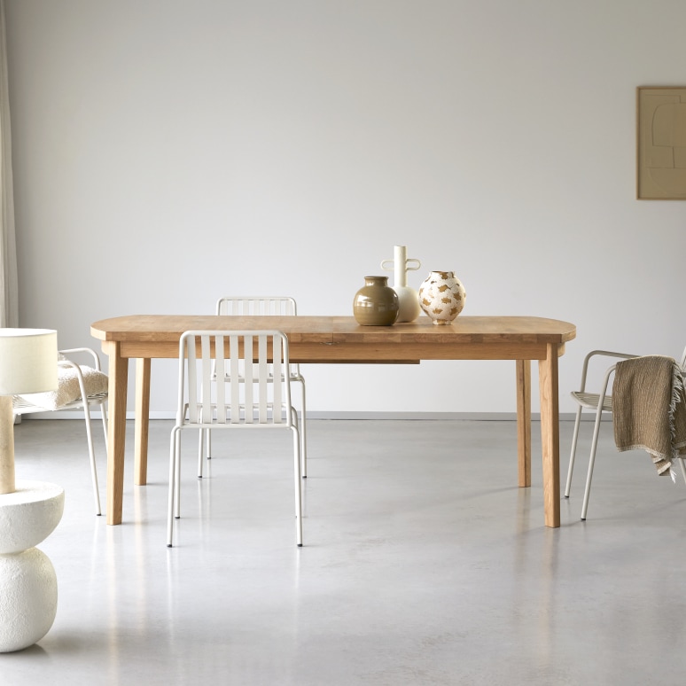 Maia -  Solid Oak Extendable Table for 6 to 12 people