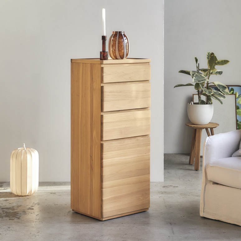 Nino - Ladekast in massief teak