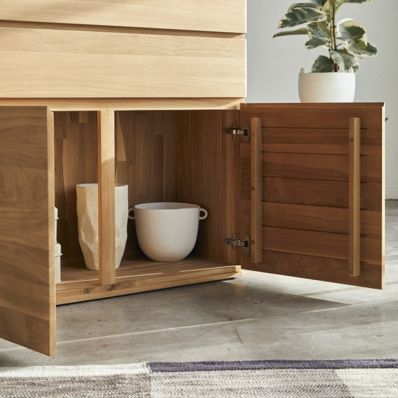 Nino - Sideboard aus massivem Teakholz, 110 cm