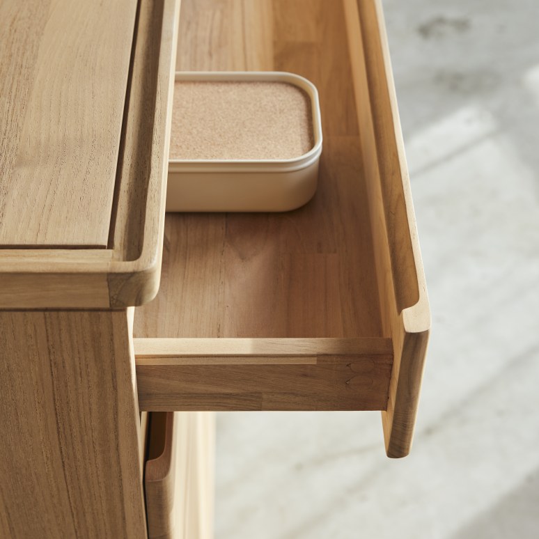 Nino - Dressoir voor de hal van massief teak 110 cm