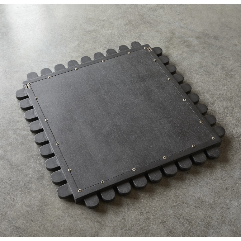 Luca - Espejo de madera de mindi de 75 cm x 75 cm