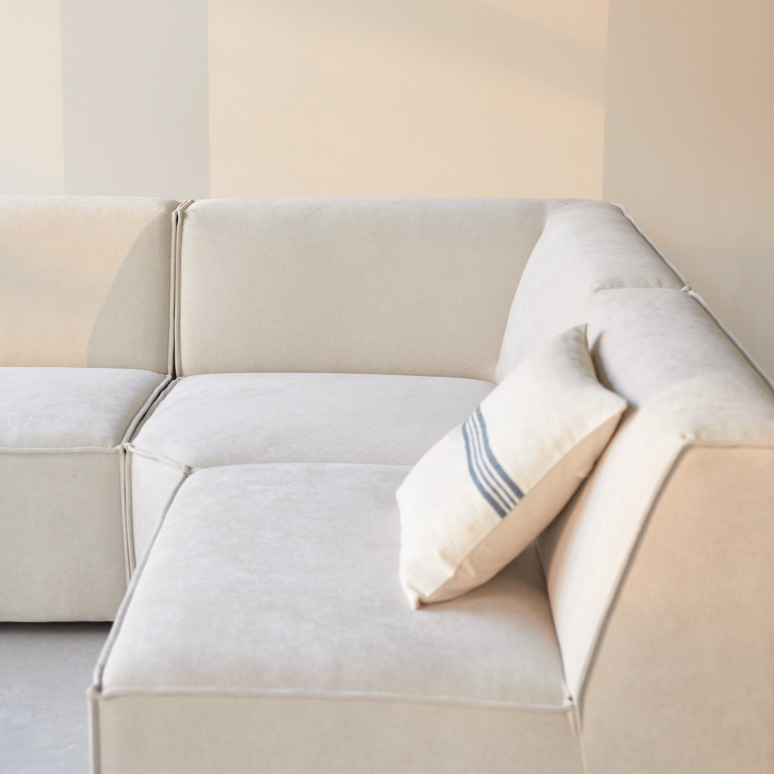 Dario - Modular 4–5-seater corner sofa in beige fabric