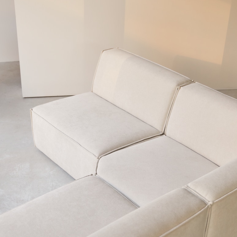 Dario - Modulaire 4/5-zitshoekbank in beige stof