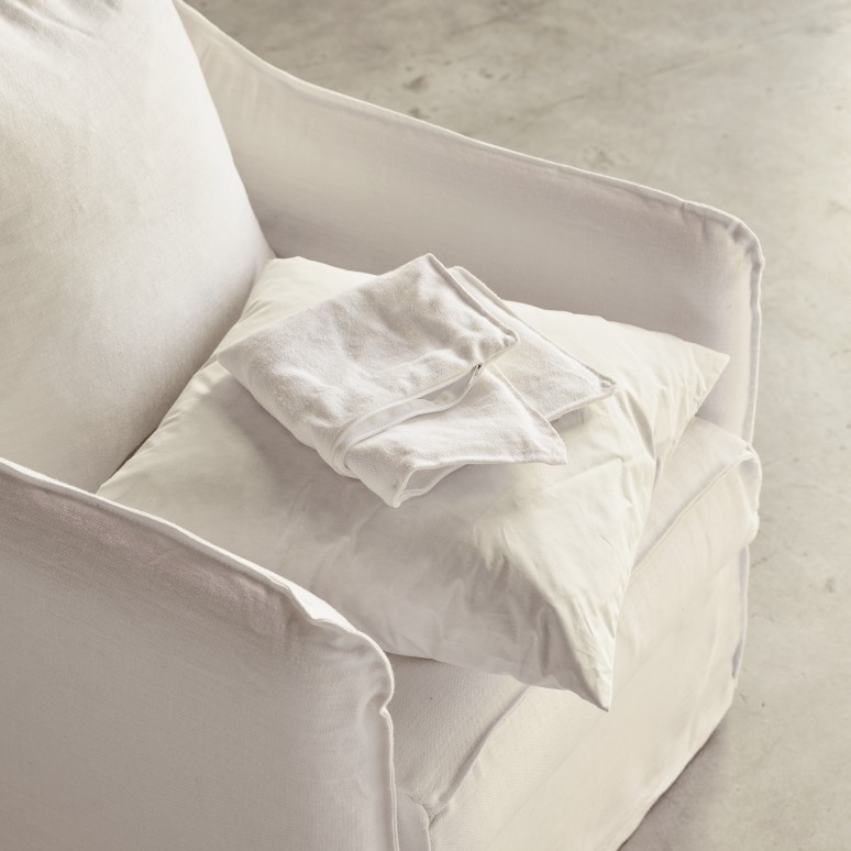 Ariane - Sillón de lino blanco