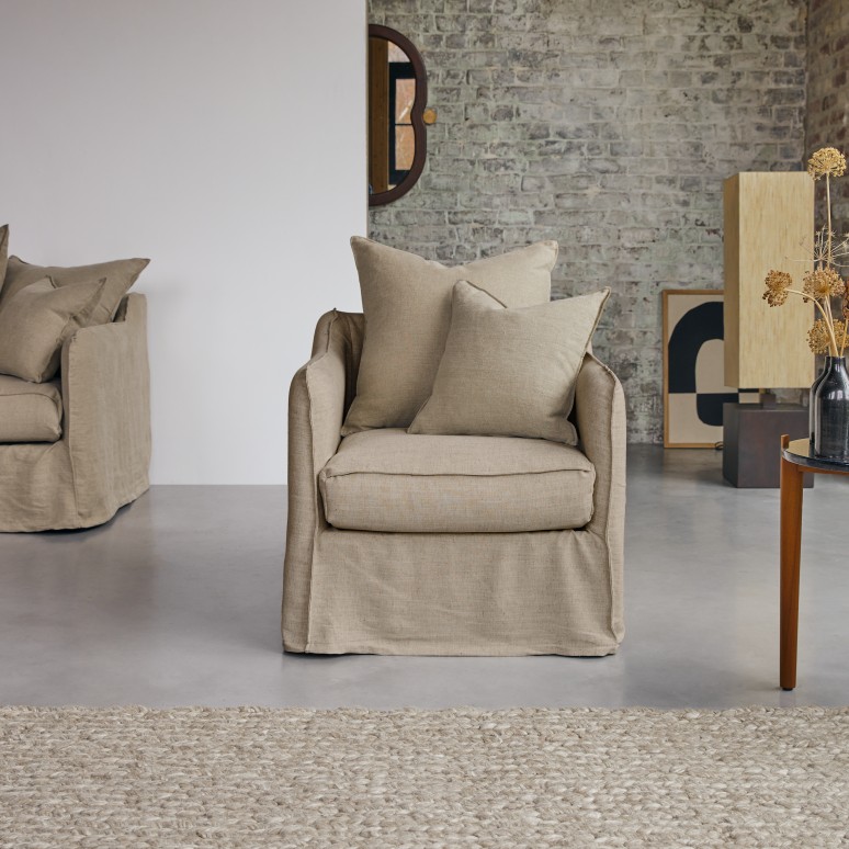 Ariane - Fauteuil en lin naturel