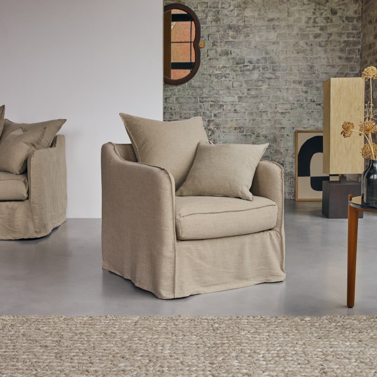 Ariane - Fauteuil en lin naturel