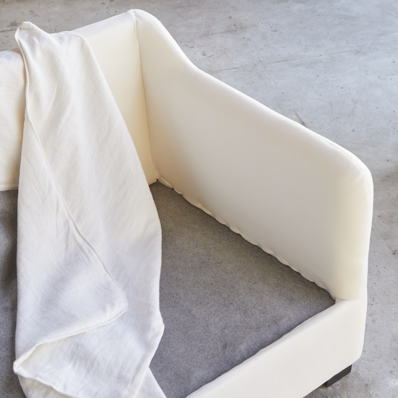 Ariane - Sofa aus weißem Leinen, 3-Sitzer