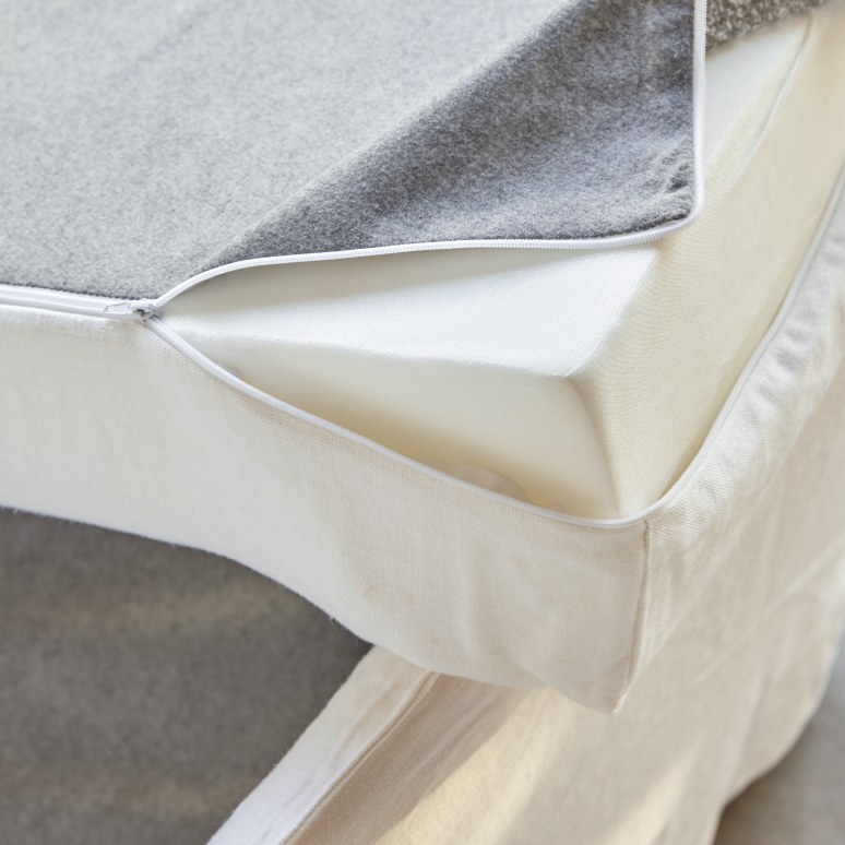 Ariane - Sofa aus weißem Leinen, 3-Sitzer