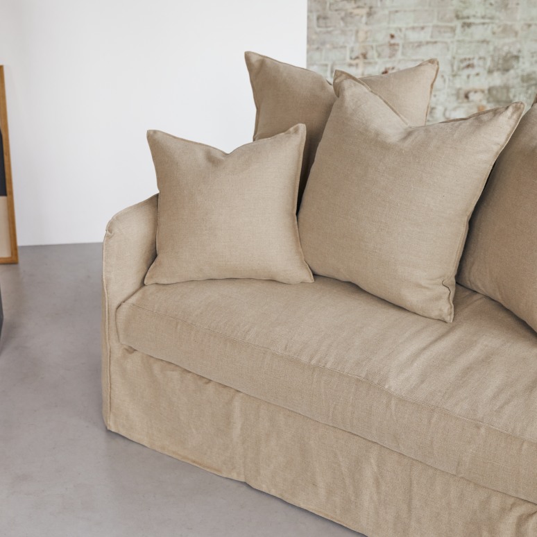 Ariane - Sofa aus naturbelassenem Leinen, 3-Sitzer