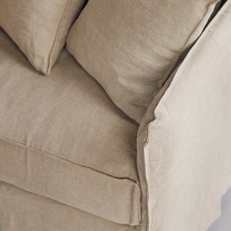 Ariane - Sofa aus naturbelassenem Leinen, 3-Sitzer