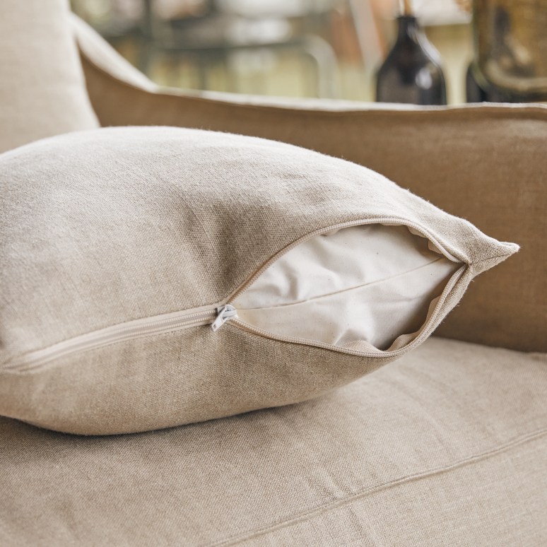 Ariane - Sofa aus naturbelassenem Leinen, 3-Sitzer